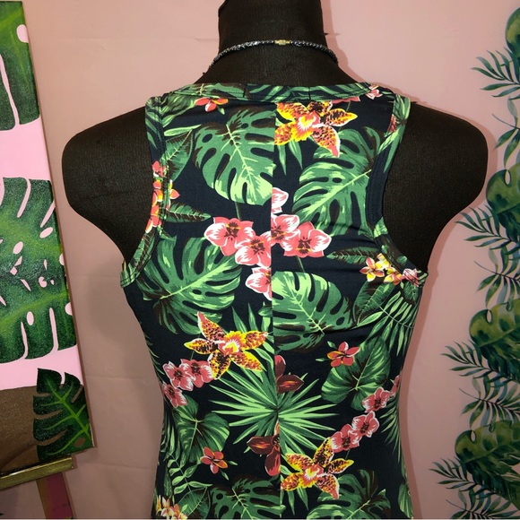 Zinzane Navy (or Black) Tropical Print Maxi Dress - Picture 7 of 8